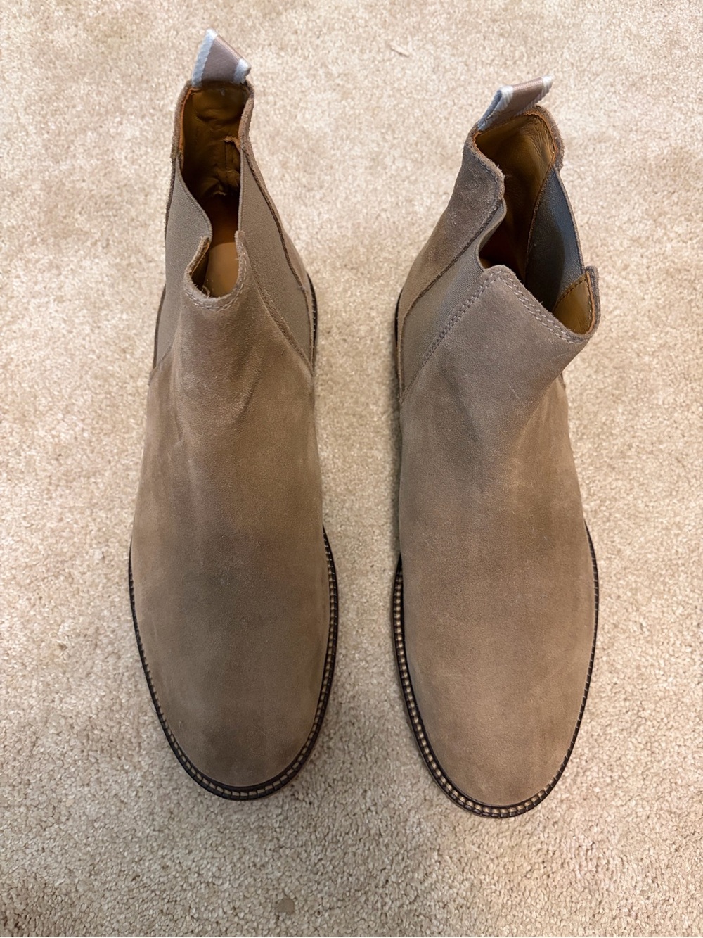 Boss Men's Suede Chelsea Boots in Taupe